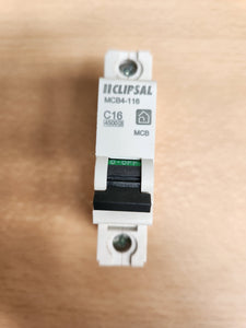 Clipsal 16 Amp Miniature Circuit Breaker MCB C Curve 1 Pole 4.5kA - MCB4-116
