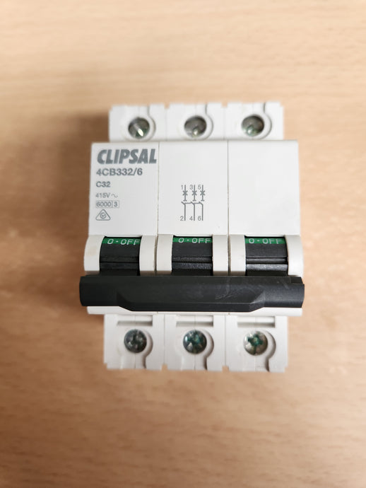 Clipsal 4CB332/6 Miniature Circuit Breaker 3 Pole 32A 6ka Switchboard
