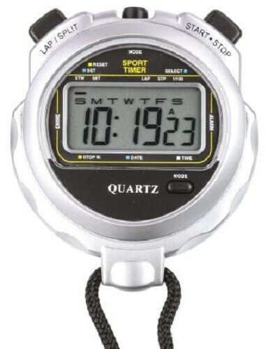 EA Combs 974SILVER Water resistant digital stopwatch - New - J & M Global Electronics Pty Ltd