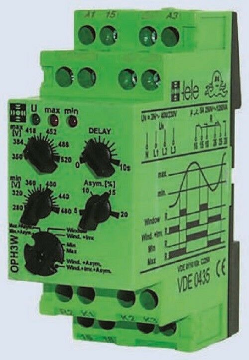 Tele Voltage OUH3W230VAC Monitoring Relay with SPST Contacts 1 Phase 230 V AC - J & M Global Electronics Pty Ltd